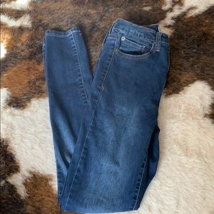 High rise dark wash jeans